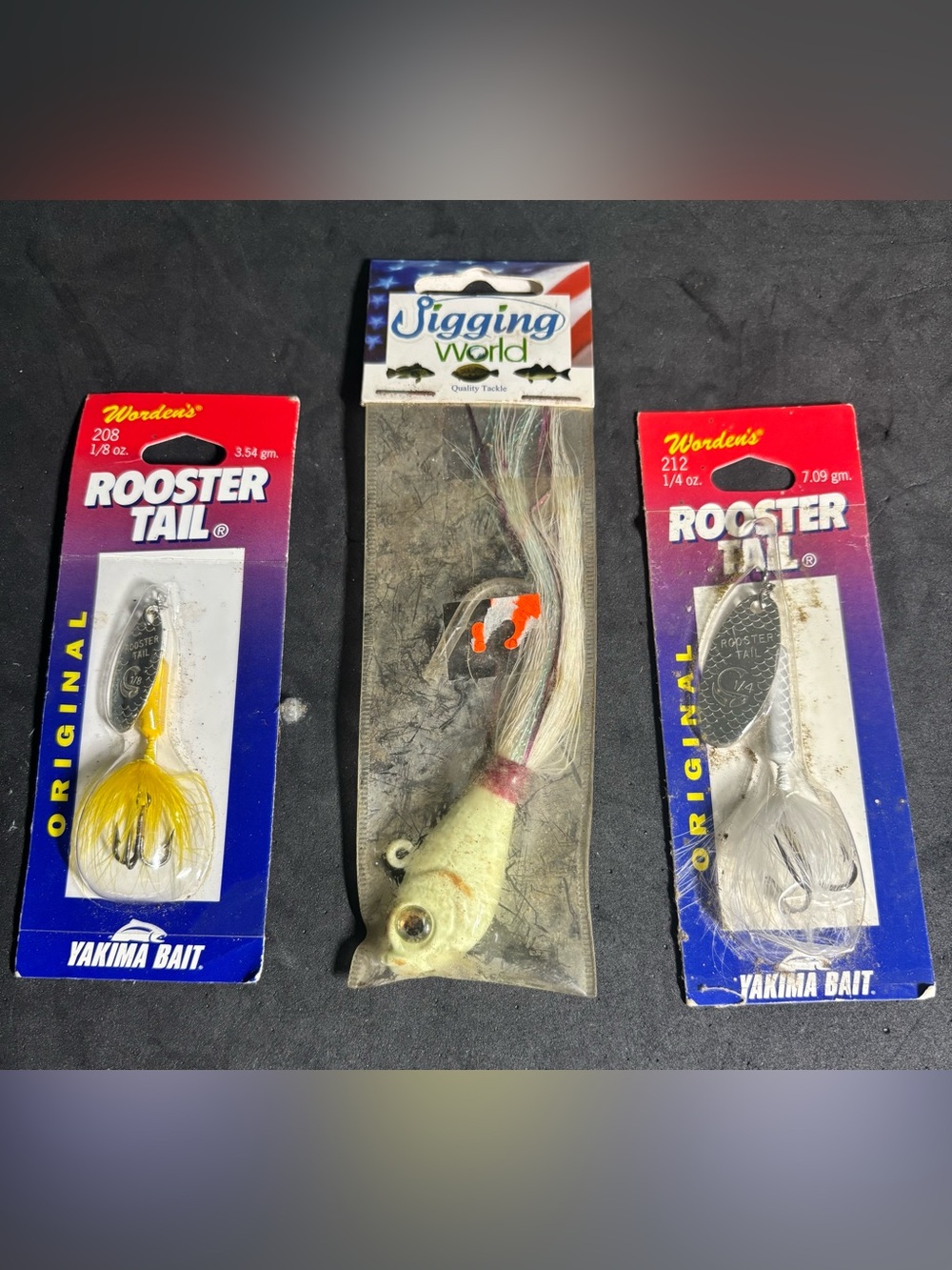 Rooster Tail & Jigging World Fishing Lure Set - Yellow, White